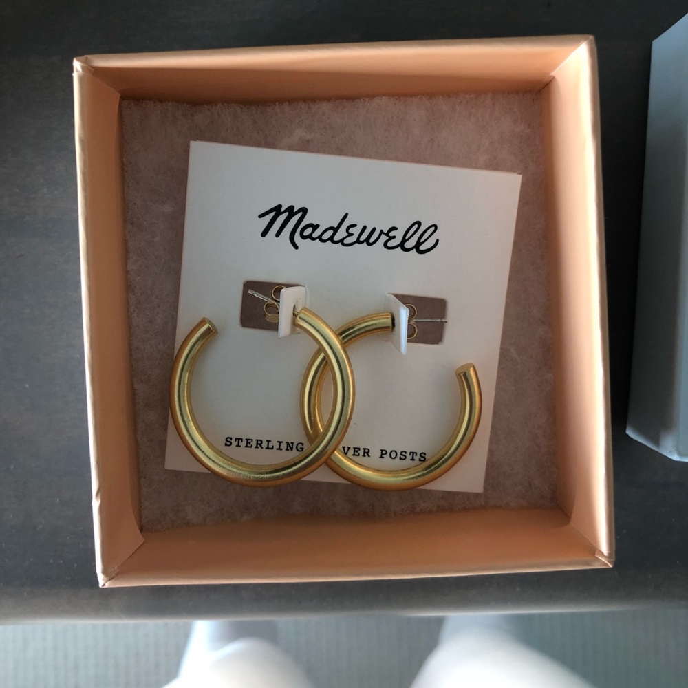 Madewell Chunky Medium Hoop Earrings - Never Worn!